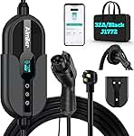 Level 2 Electric Vehicle (EV) Charger(WIFI APP/Plug-play), 32A, 25ft Cable ETL Certified, 220V-240V NEMA 14-50P Plug EVSE w/ J1772 Connector, Portable EV Car Charging Stations for Home Level 2
