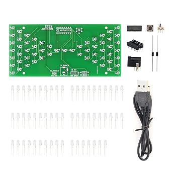 Electronic DIY Soldering Practice Learning Project,Interesting Self Soldering Assembled Electronic Hourglass KIt,LED Lights Simulate Sand Drop,Adjustable Speed Large