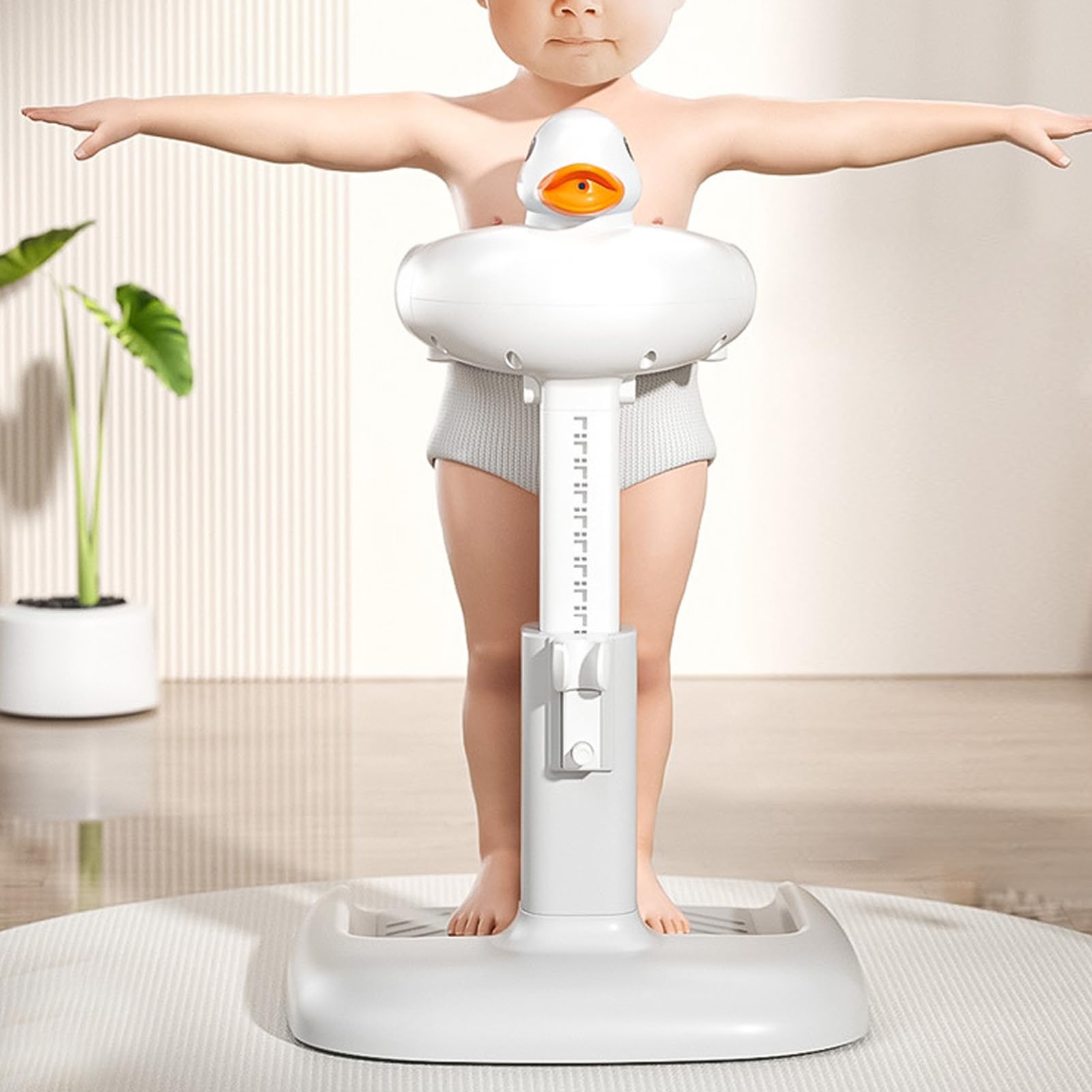 Soporte para Ducha de bebé, Soporte Antideslizante de Ajustable para Bañar a Niños Pequeños, Plástico Compacto y Plegable (Gris Blanco)