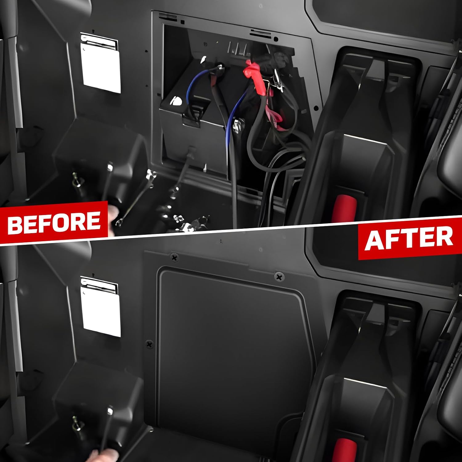 Can Am X3 Battery Cover, Plastic Black Battery Cover Plate for Can Am Maverick X3 / X3 MAX 2017-2025 All Models Accessories