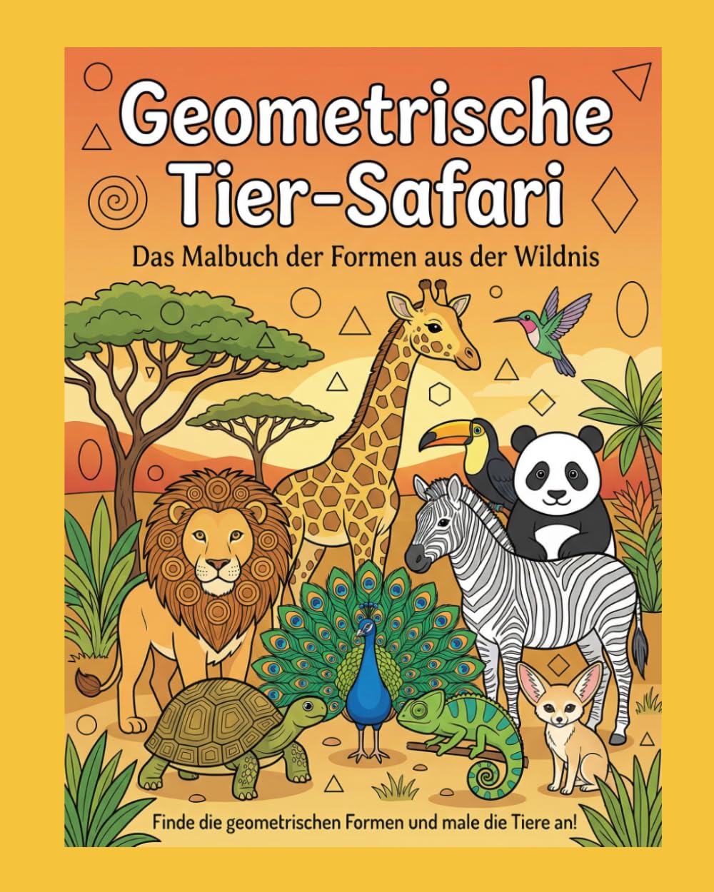 Geometrische Tier-Safari: Das Malbuch der Formen aus der Wildnis