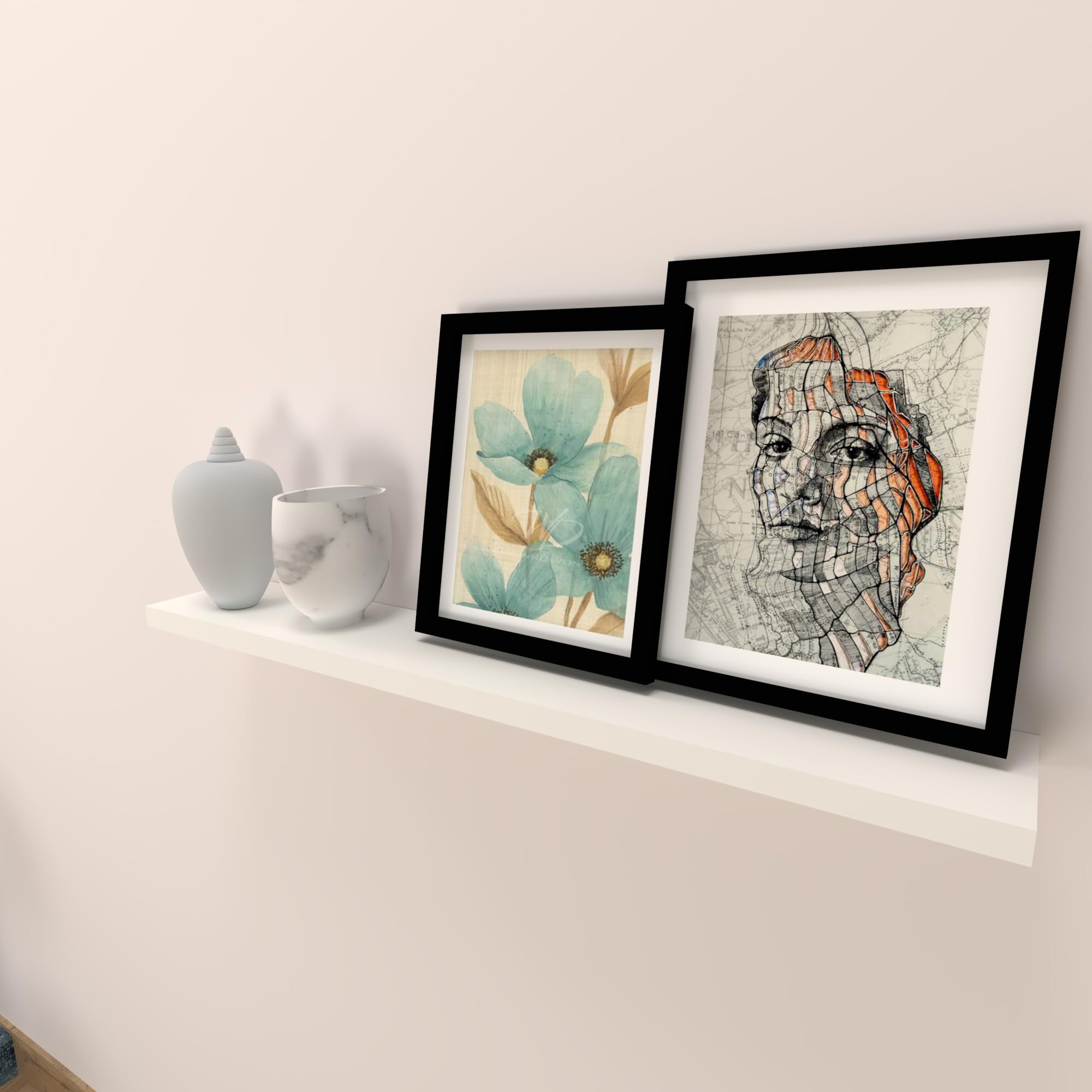 Henor Balda Pared 50 x 20 x 2.5 cm. Estante Pared Madera Herraje Totalmente Oculto Carga Soporta hasta 25Kg Blanco — view 64