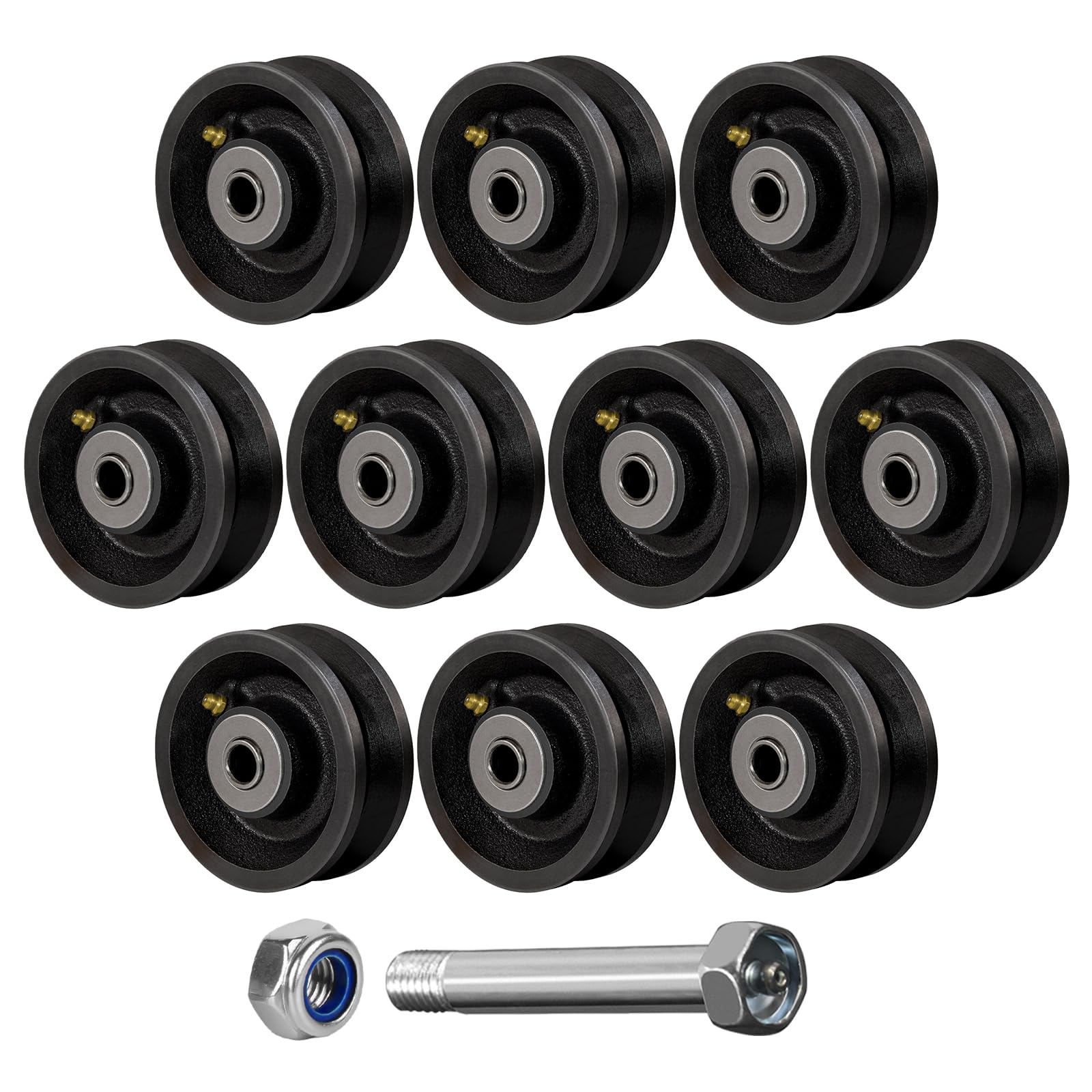 4" x 1.5" V-Groove Steel Wheel, 7/8" Wide 90° Groove Fits 1" Angle Iron Track, Heavy Duty Industrial Track Wheel with Relief Groove, High Load Capacity（2 Pack） — Amazon image 16