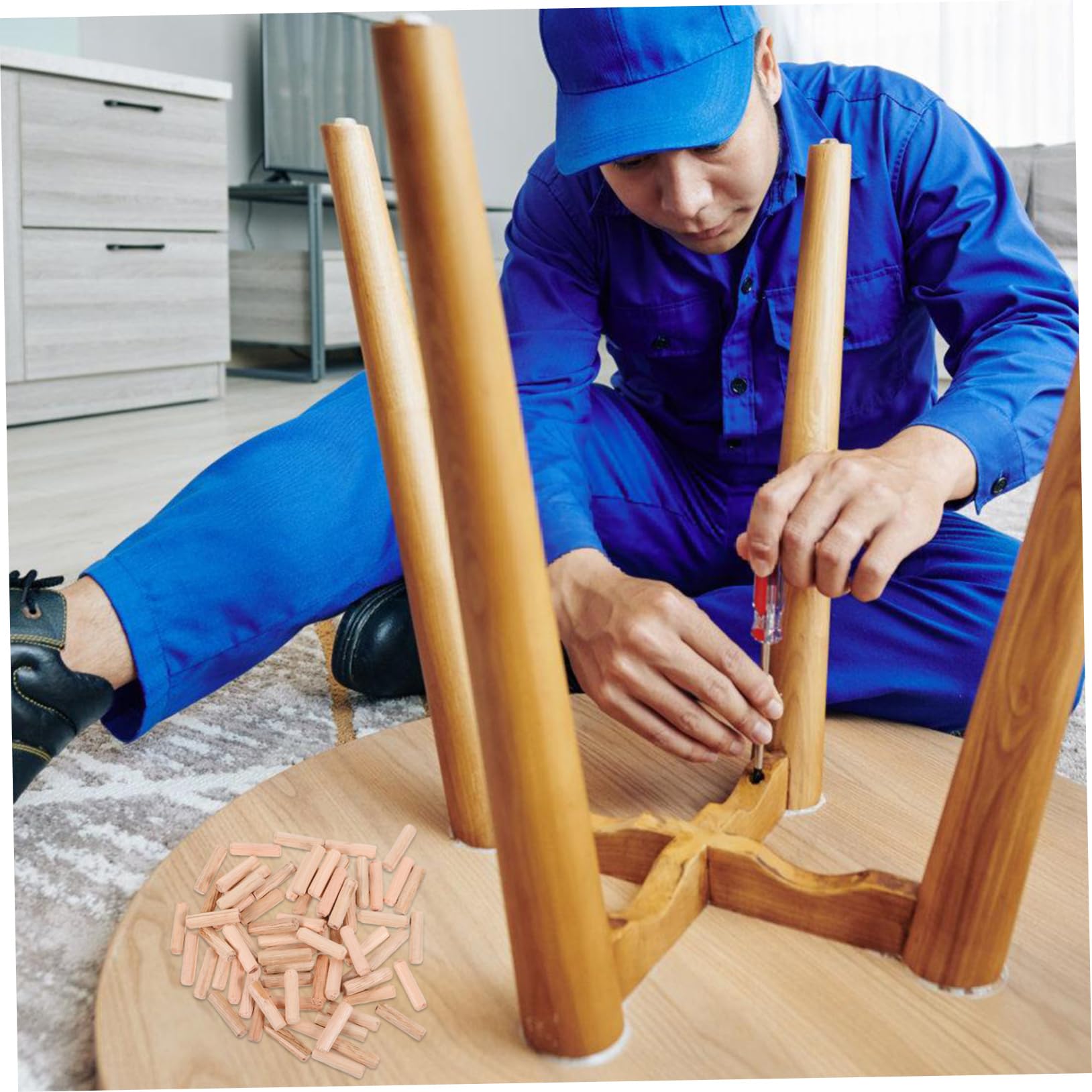 1tasche Fluted -dübel Runde Holzverbindungen Für Möbel Und -projekte Hochwertige Holzstäbe Für Möbelbau Und Handwerk