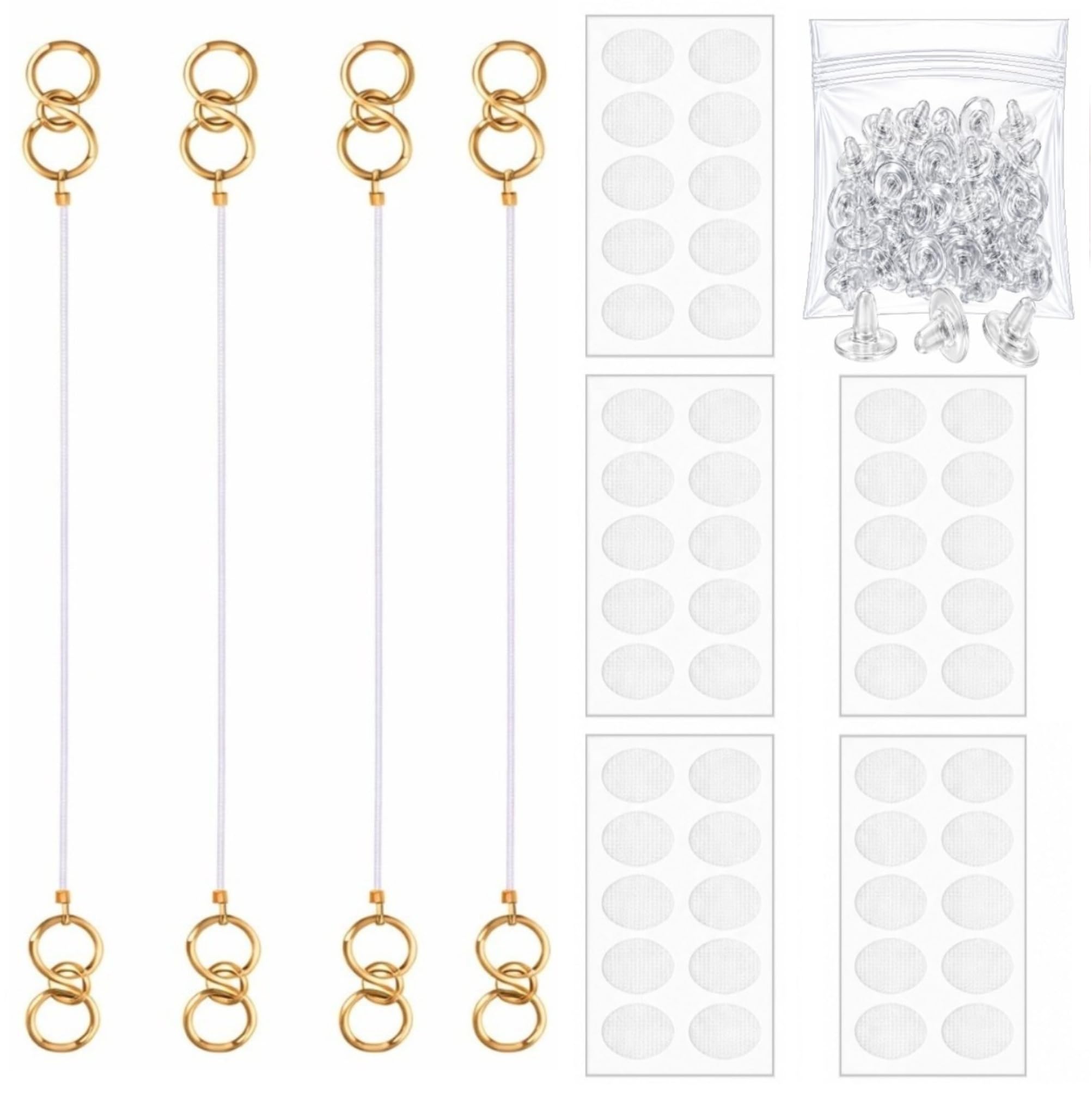 Kaan Transparent Stretchable Rubber Gold Colored Ear Chain | Women's & Girls' Invisible Ear Chain For Heavy Earrings-image-20