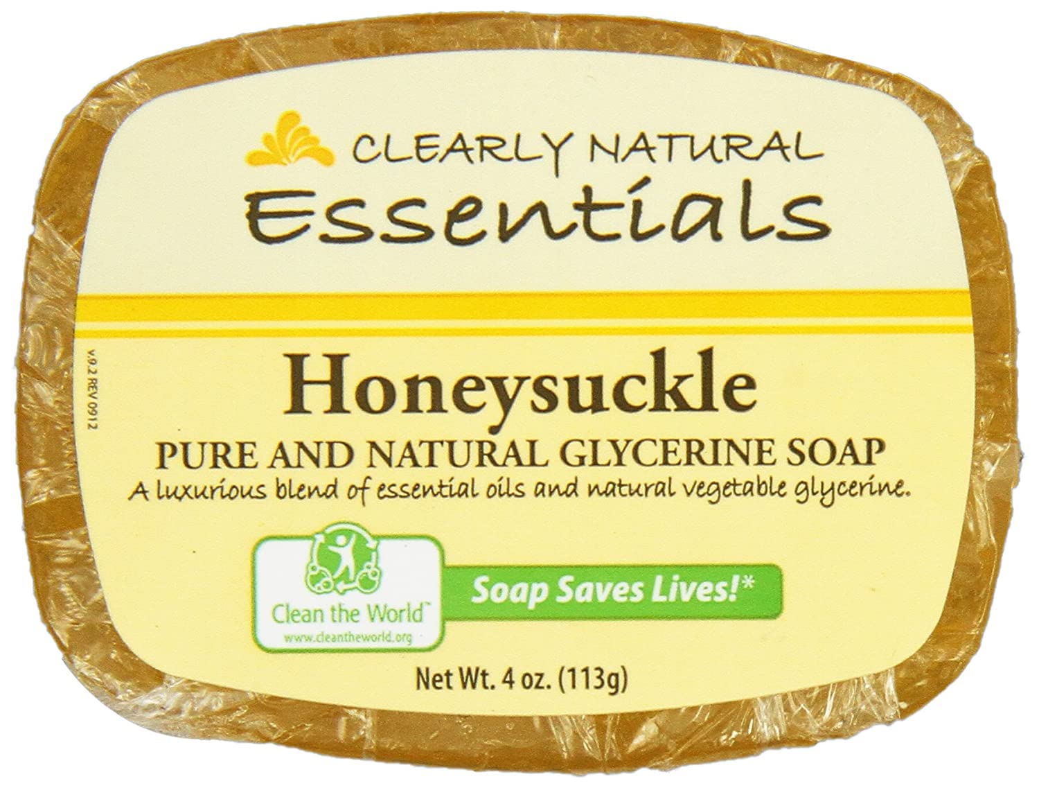 Clearly Natural Honeysuckle Glycerine Bar Soap, 4 Ounce - 6 per case.6
