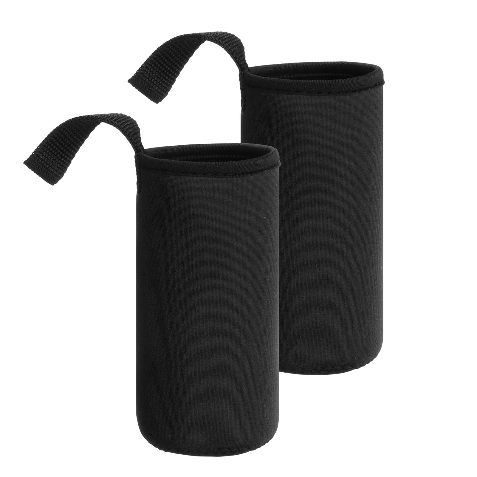 QUARKZMAN 2 Pezzi Fodera Per Bottiglia D'acqua In Neoprene, 12 Oz Portabottiglie Isolato Per Bottiglie Di Vetro, Copri Bottiglia Piegevole Con Manico, Nero