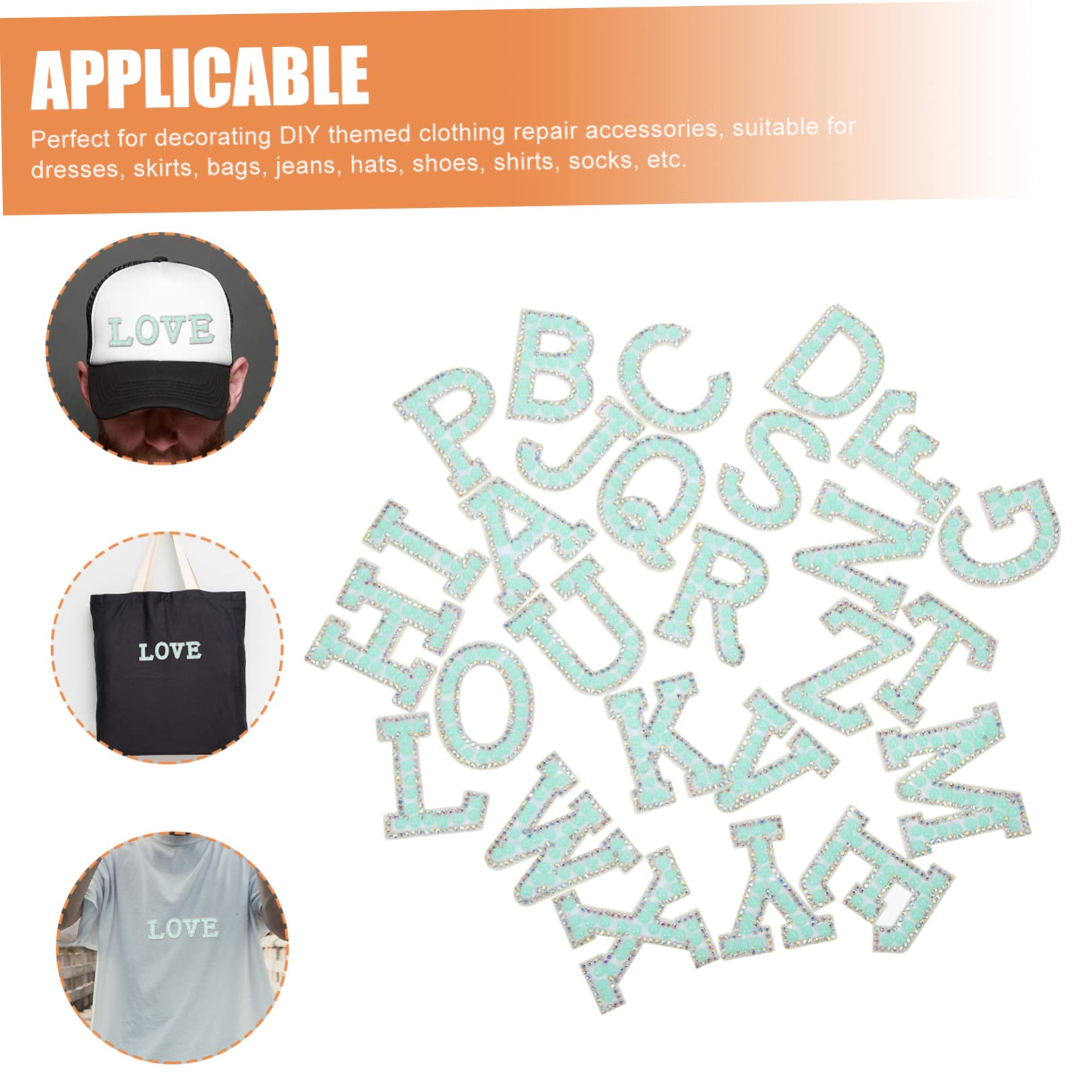 NUOBESTY 78pezzi Patch Lettere Perle Per Decorazioni Applicazioni Per Abbigliamento Borse e Accessori Moda