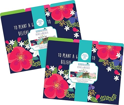 Miniatura 3 de Barker Creek Carpetas de archivos - Juego de 24 carpetas de pétalos y espinas tamaño carta, 14 puntos, juego de múltiples diseños, pestañas de corte