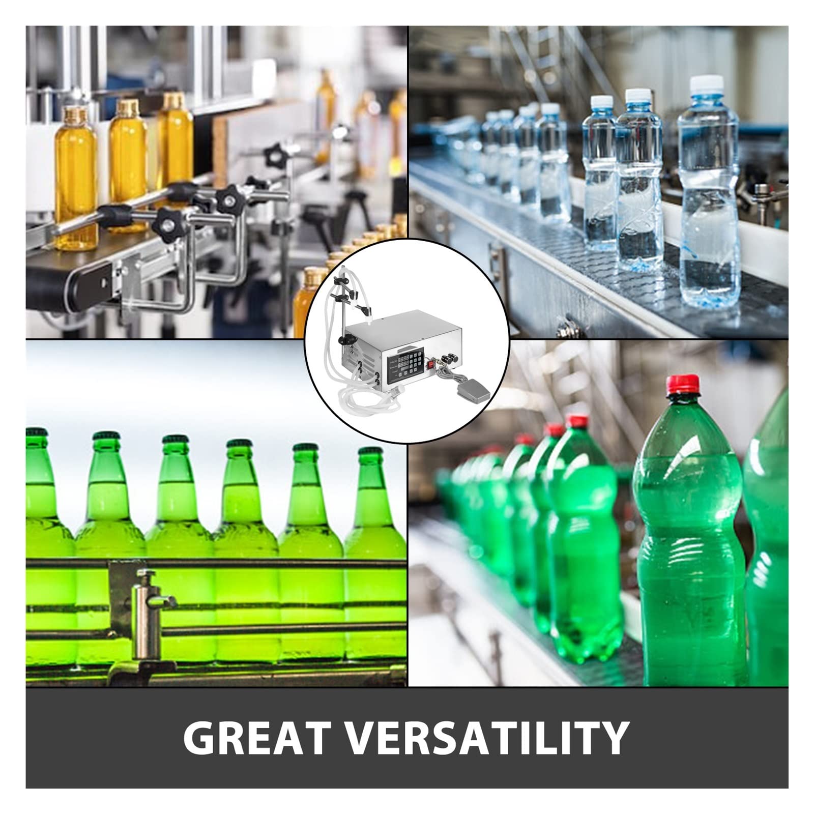 Macchina di rifornimento liquida pneumatica 5-3500ML con il controllo digitale del riempitore bottiglie automatico commerciale dei doppi ugelli for olio,Alta Stabilità