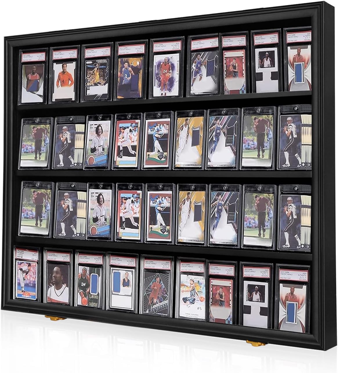HEIPYE 36 Graded Sports Card Display Frame Baseball Card Display Case Black