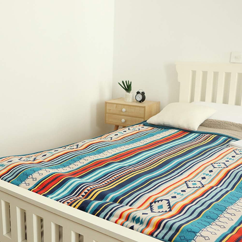 Ukeler Flannel Sherpa Throw 60'' x 80''- Bohemian Soft Plush Flannel Blanket Throws for Bed/Couch/Sofa/Office/Camping : Home & Kitchen