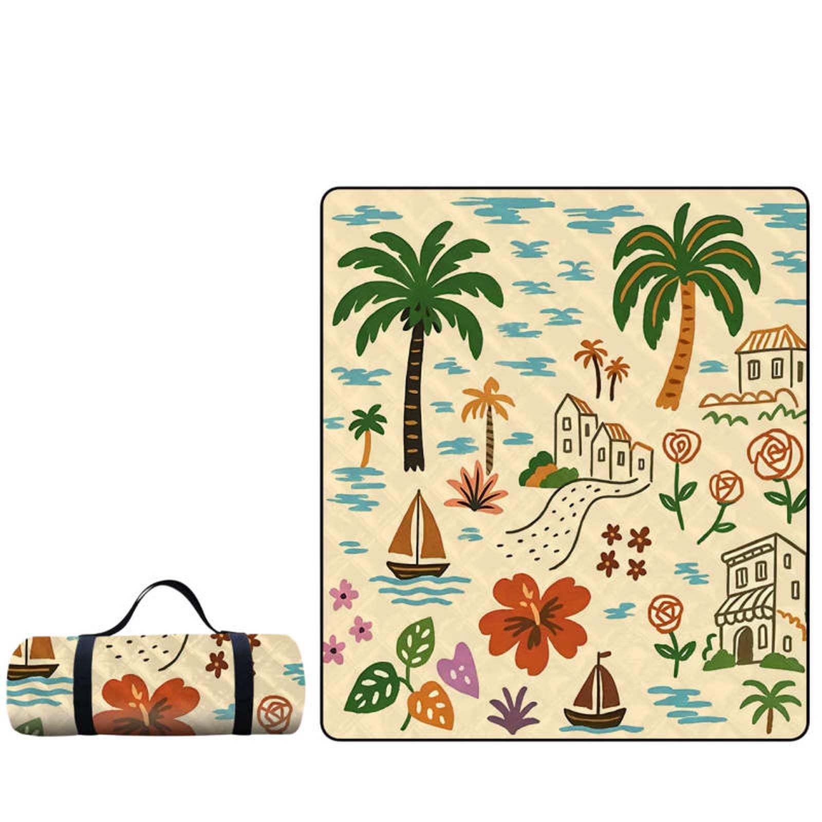 Générique Couverture de Pique-Nique imperméable, Tapis de Camping épais avec Envers imperméable, Tapis de Plage Pliable et Portable pour la randonnée, Le Parc et Les Voyages