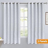 Vista 181 de BGment Room Darkening Curtains 95 Inches Long, Grommet Thermal Insulated Blackout Curtains with Wave Line and Dots Printed for Bedroom, 2 Panels