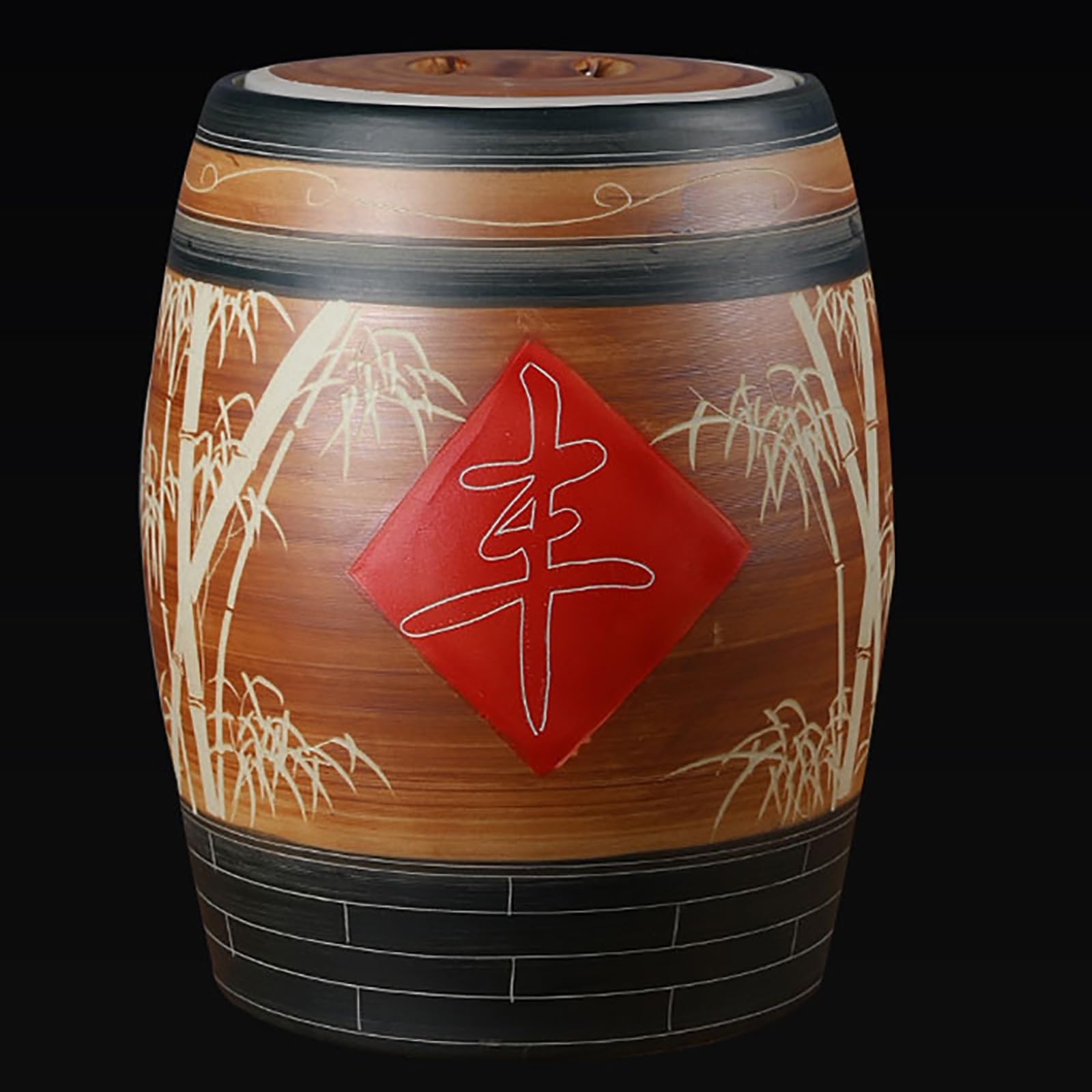 Barattolo Riso Ceramica Con Coperchio Barile Di Riso Per Uso Domestico Vaso Decorativo Ceramica Scatola Stoccaggio Del Riso Per Uso Domestico Contenitori Per Alimenti Ceramica Distributore 15kg(C,Capa