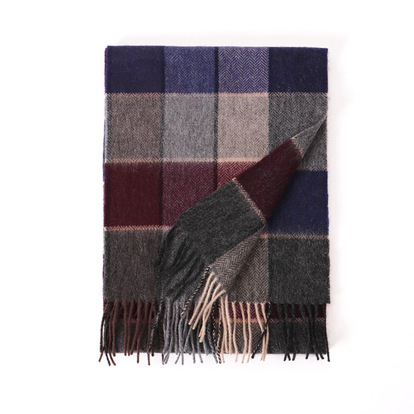 sciarpa d'inverno calda signora, Sciarpe in lana e cashmere a quadri da uomo invernali for donna Sciarpa lunga in lana da lavoro
