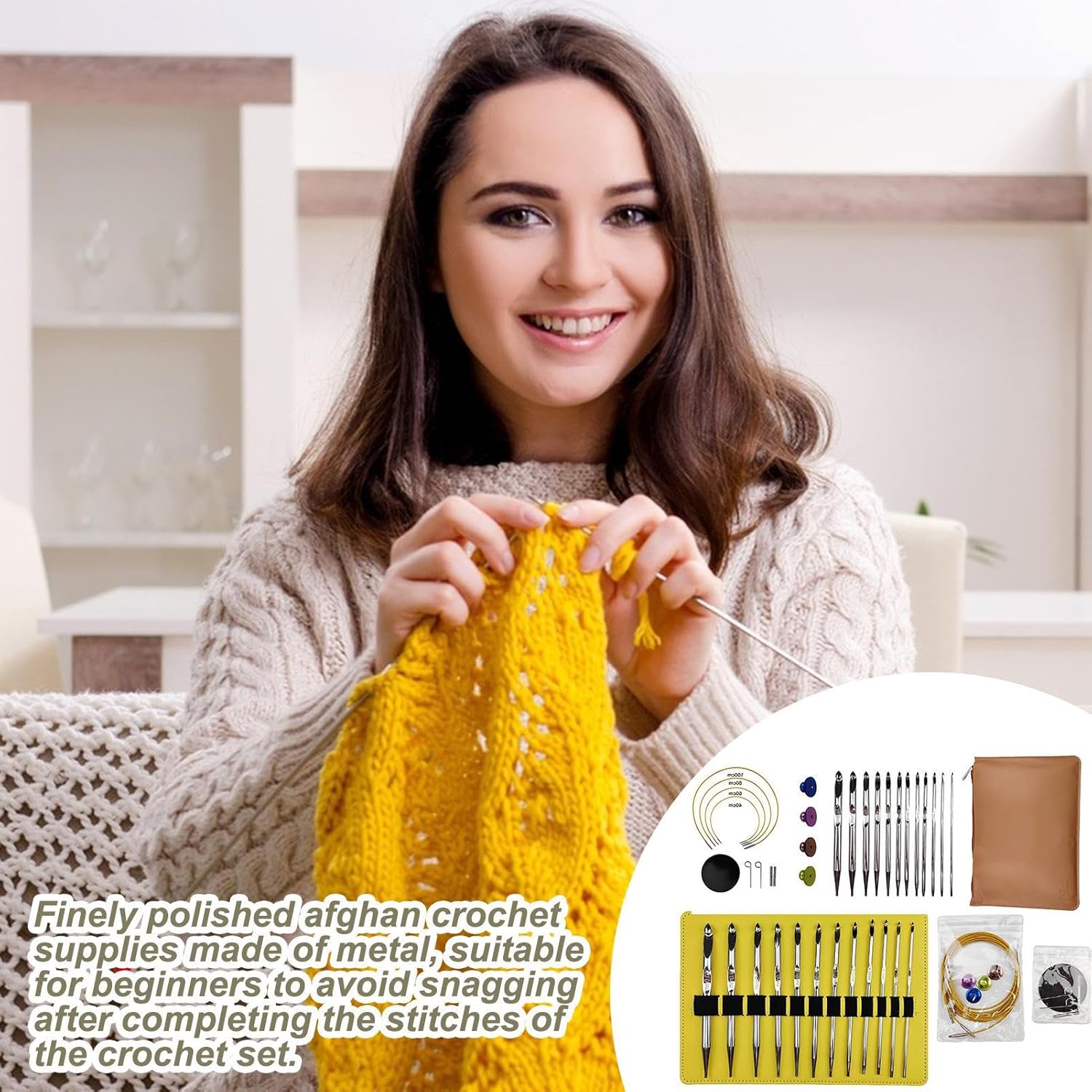 編み針,アルミ合金 手芸道具 | 初心者 向け の 編み針 と 编み物 道具 | 編み物 ハンドメイド 趣味 プレゼント 誕生日 母