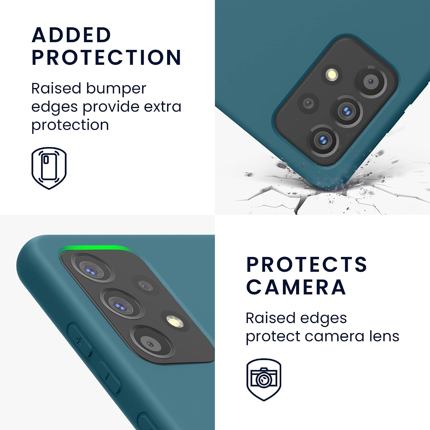 kwmobile Case Compatible with Samsung Galaxy A52 / A52 5G / A52s 5G Case - Slim Protective TPU Silicone Phone Cover - Teal Matte