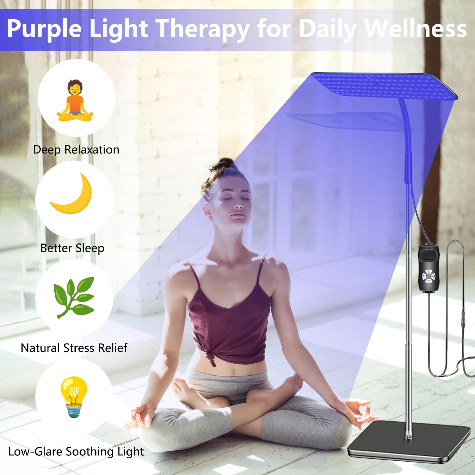 Lampe de bronzage portable 240 LED 660+850 nm visage réglable 3 modes 5 niveaux minuterie