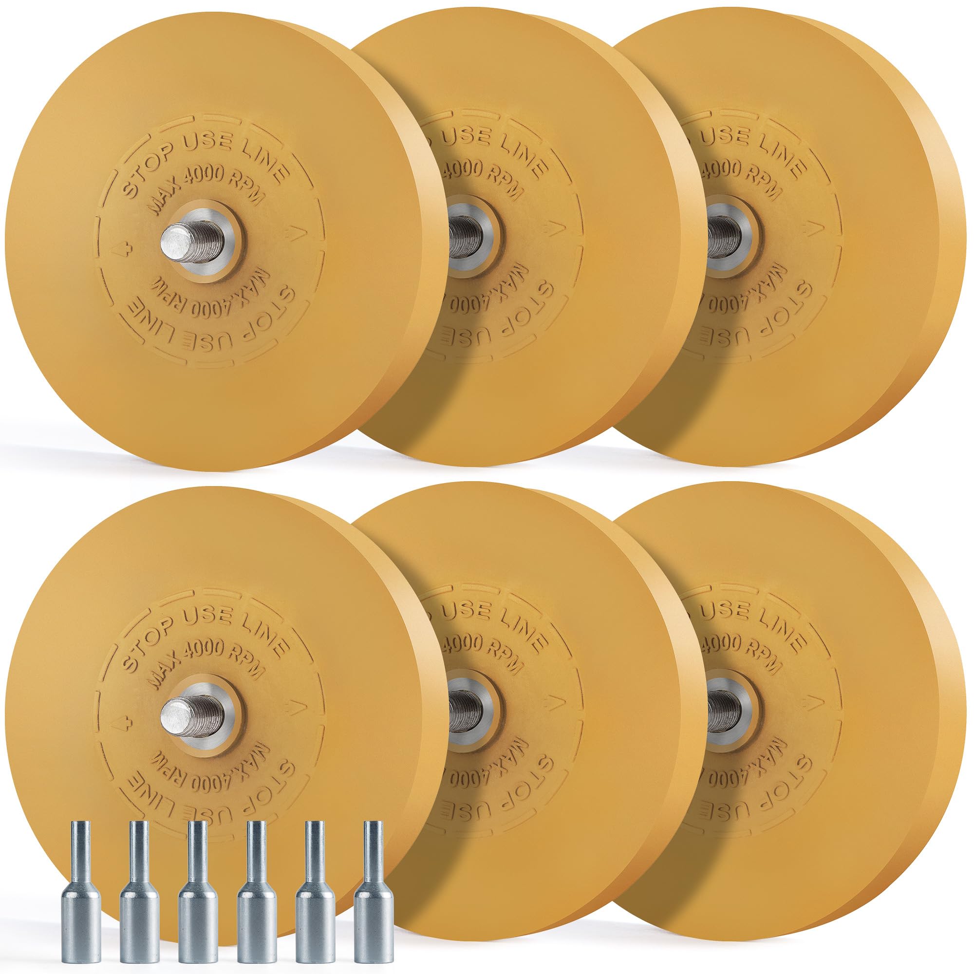 6 PCS Decal Remover Eraser Wheel Rubber Adhesive Wheel for Cars