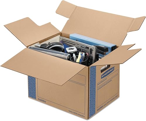 Miniatura 4 de Bankers Box SmoothMove Prime Cajas de mudanzaalmacenamiento, tapa con bisagras, recipiente ranurado regular, pequeño, 12 x 16 x 12 pulgadas,