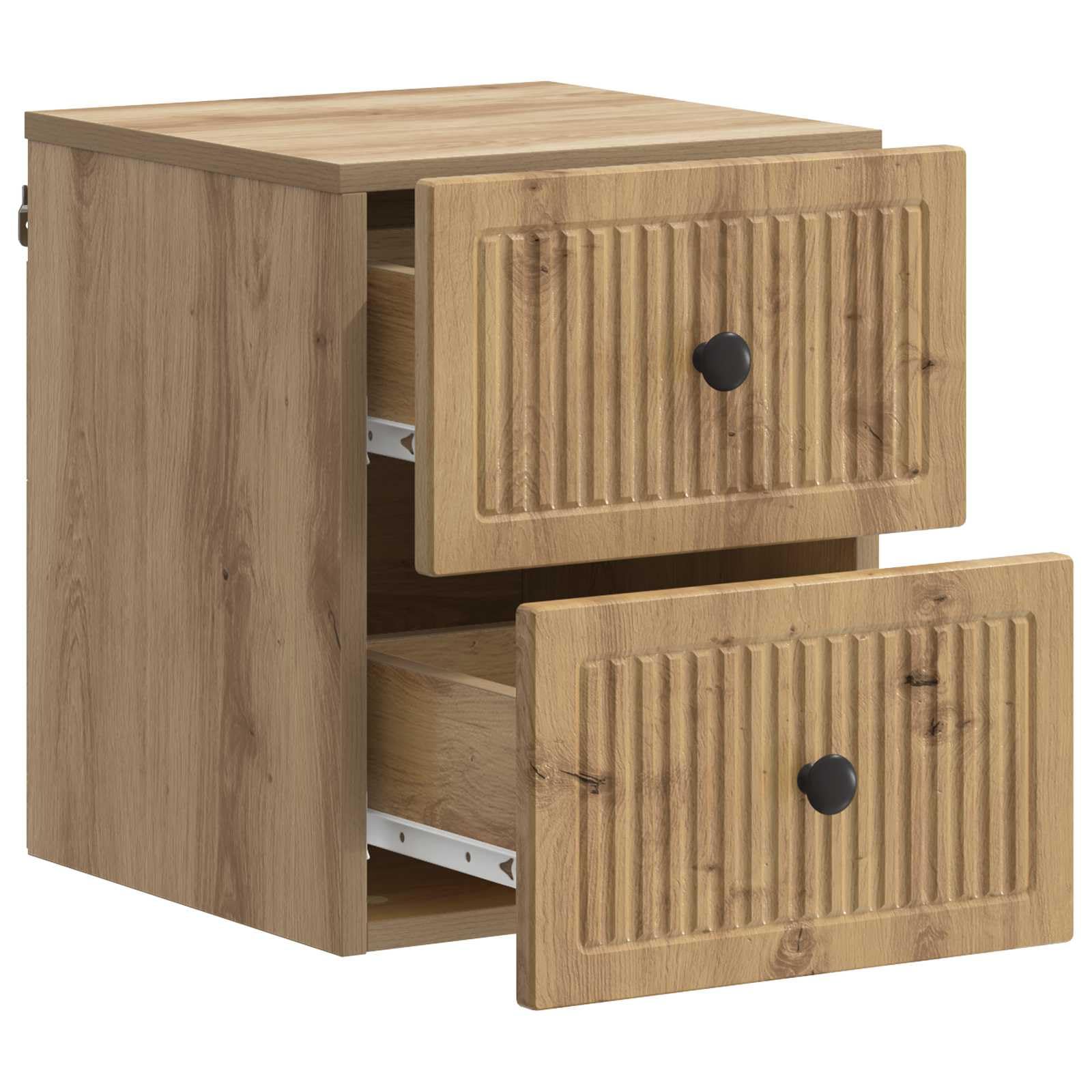 Générique Cabinet de Chevet Mural 2 pcs Chêne Artisanal 33 x 34,5 x 40 cm, étagère Murale Vintage Chic en Bois d'ingénierie, Armoire de Rangement pour Salon, Chambre ou Bureau, Design Mural