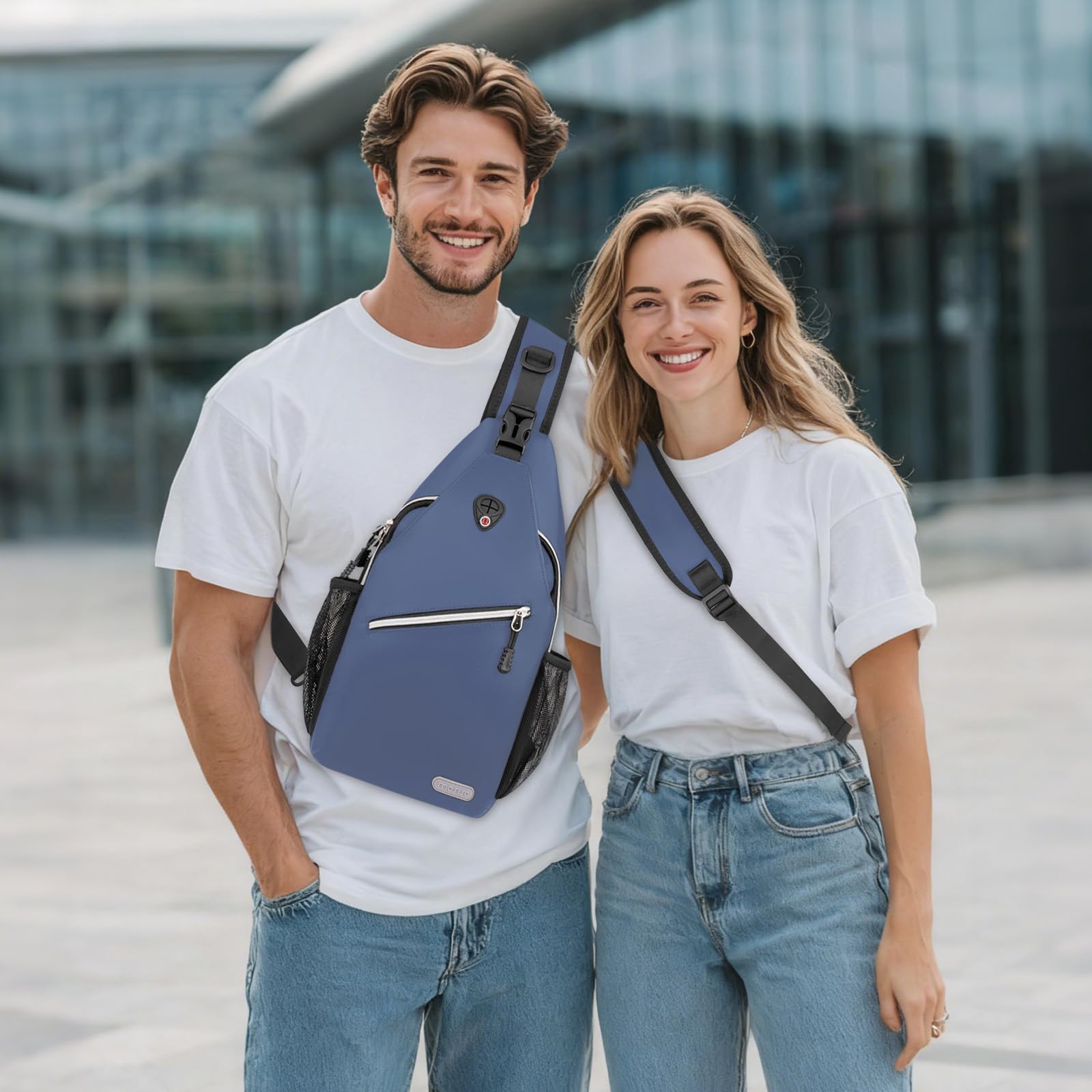 MOSISO Brusttasche Sling Bag Sling Rucksack Schulterrucksack,Polyester Multipurpose Crossbody Schultertasche Umhängetasche Sporttasche Reise Wander Daypack für Herren Damen