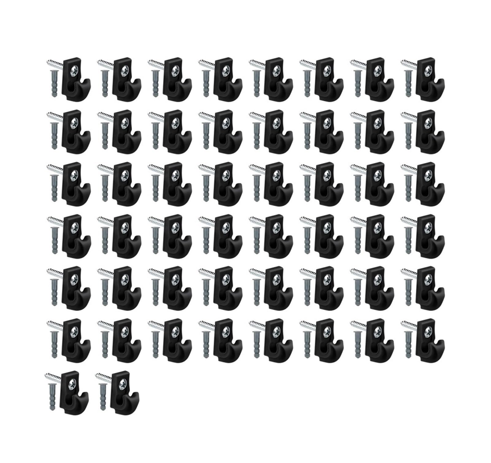 FJQFHH Gutter Hooks Shape, Outdoor String Light Hook Pack of 10-50 Heavy Duty ABS Screw-In(Black-50pc)