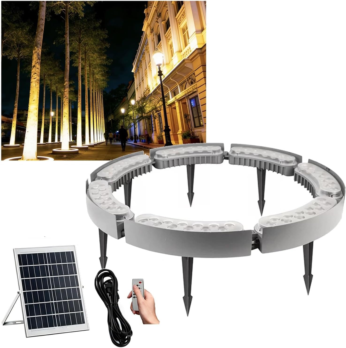 k3Mq9Rw Solar Tree Lights Solar-Powered Palm-Shaped Ring Tree Lights, Ideal For Garden And Courtyard Landscaping(7 Packs)
