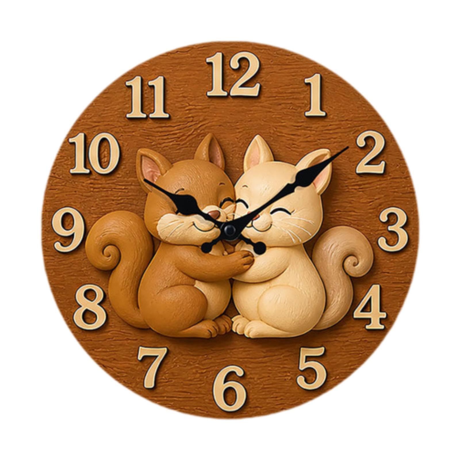 Horloge murale écureuil Baoblaze pour embellir un mur de bureau ou un dortoir vide