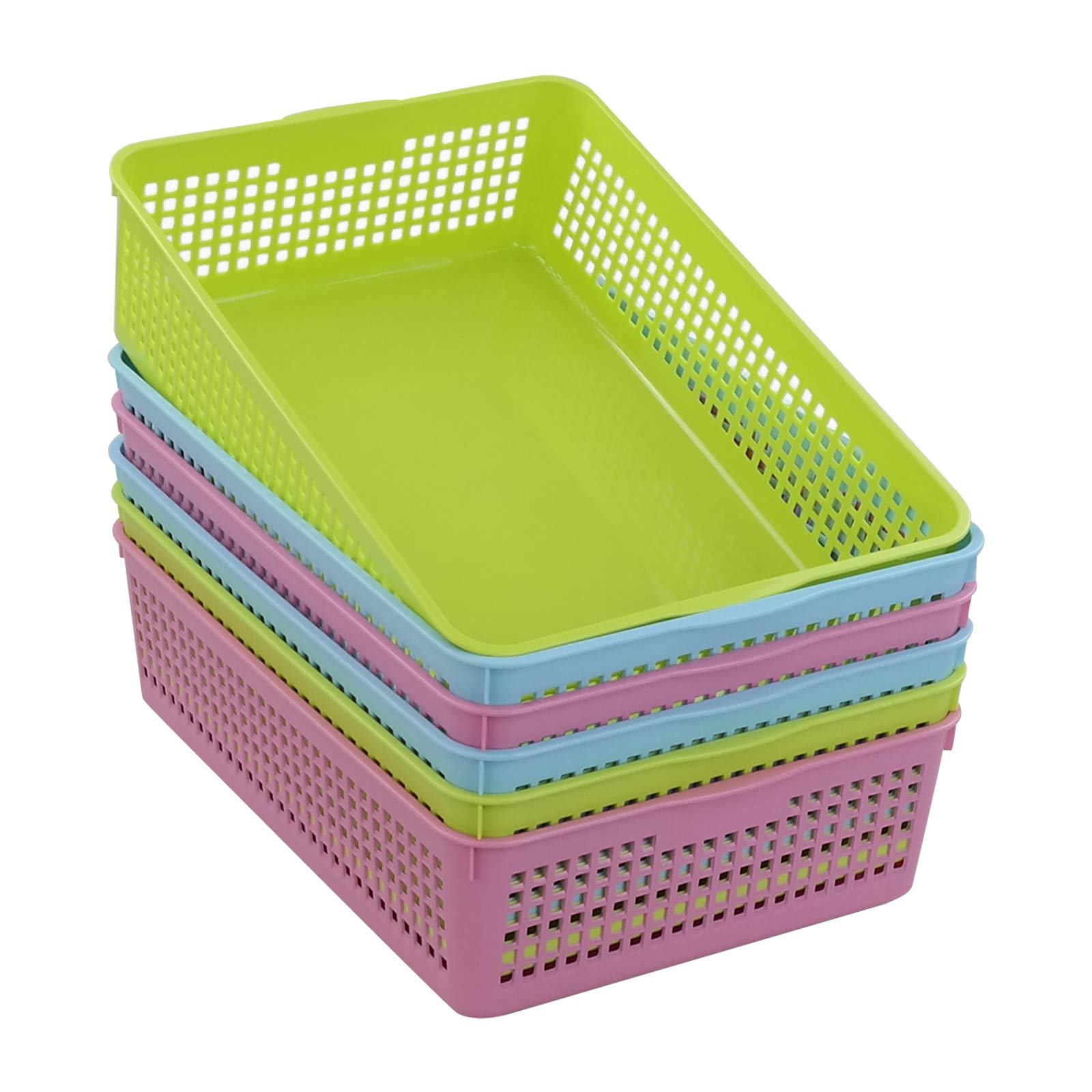 Amazon.co.jp: Easymanie カラフルなプラスチックバスケットトレイ A4