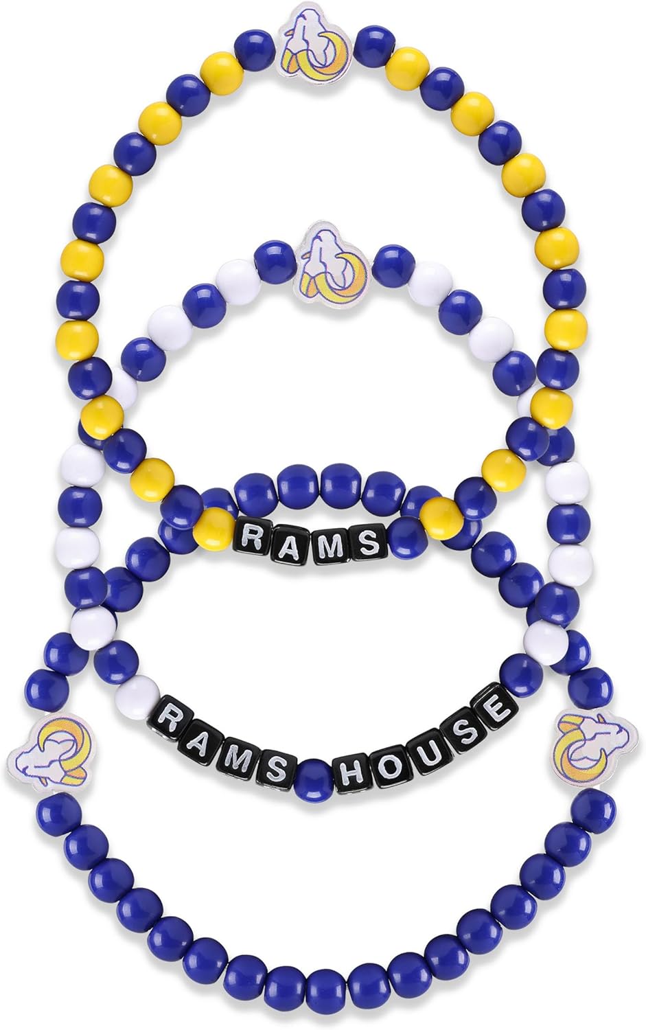 FOCO NFL unisex-adult NFL Team Logo Officially Licensed 3-Pack Beaded Friendship Bracelets