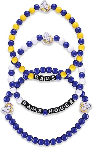Vista 97 de FOCO NFL unisex-adult NFL Team Logo Officially Licensed 3-Pack Beaded Friendship Bracelets