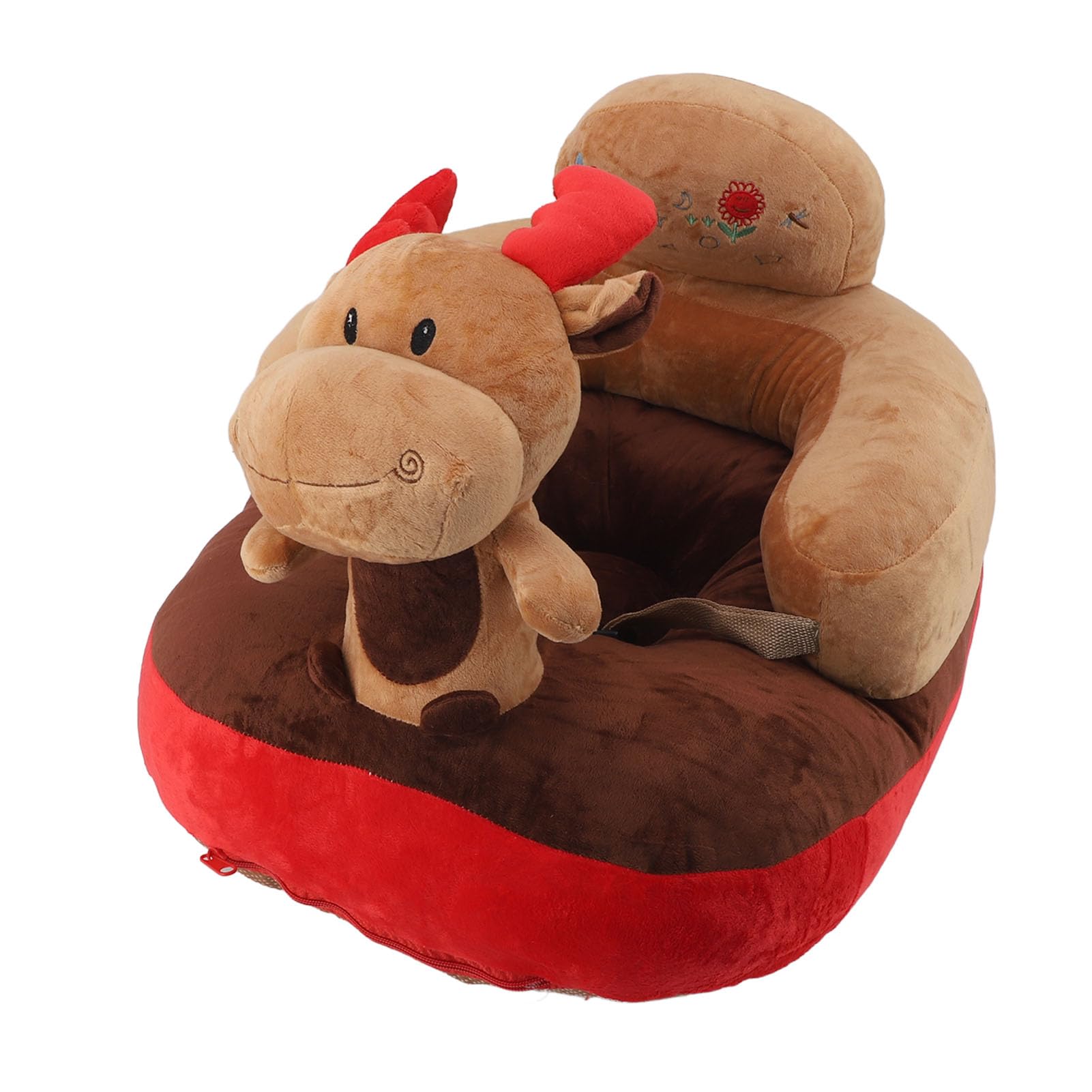 Sofá para bebé, Silla con Soporte para el Suelo, Asiento de Felpa, Lindo Animal de Dibujos Animados, ángulo Ajustable, Silla para Aprender a Sentarse con Cable USB para niños (Tipo 3)
