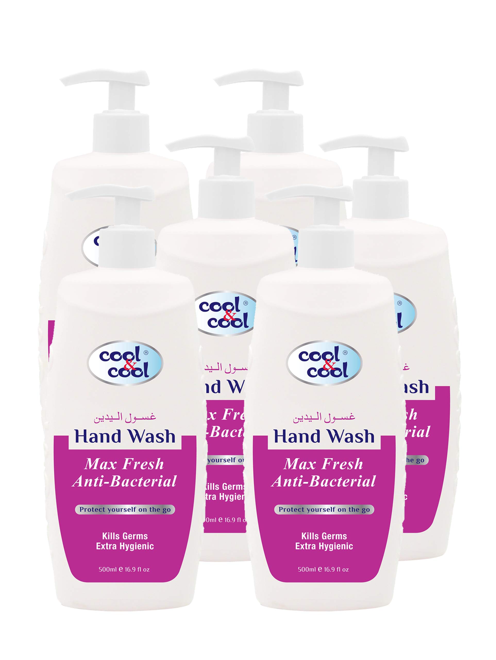 Cool & CoolAntibacterial Max Fresh Hand Wash 500 Ml (Pack of 6) - Enriched With Vitamin E,Gentle, Effective & Skin-Friendly 3 Liters