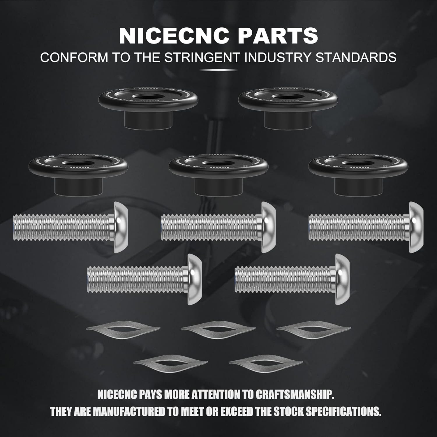 NICECNC M8*1.25 Front Brake Disc Screws Bolts Kit Titanium Alloy, Compatible with Harley CVO Tri Glide FLHTCUTGSE 2020-2022，Replacement for 41500095,41500018/41500019/41500020，See Fitment