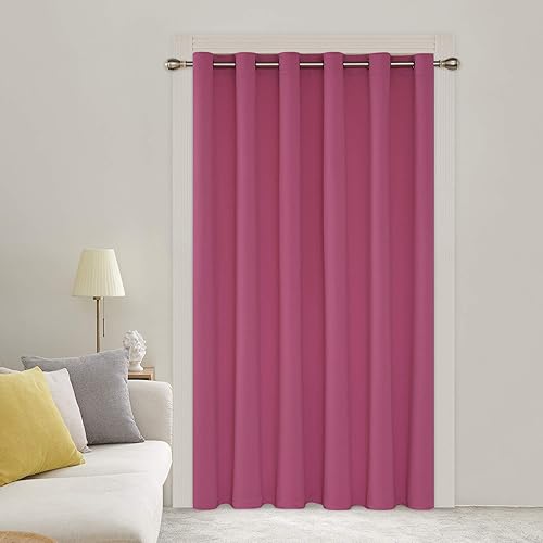 Miniatura 149 de Deconovo Darken - Cortina opaca con aislamiento térmico y ojales para sala de estar, 42 x 63 pulgadas, color blanco puro Negro,Beige claro,Azul