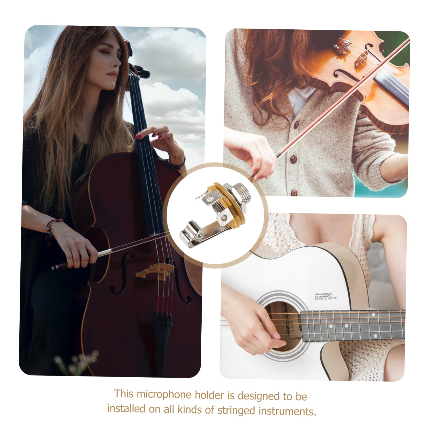 Toddmomy Mic Socket for Guitar 10 Pack 6.35mm Microphone Holder for Instruments Stringed Instruments Mic Support