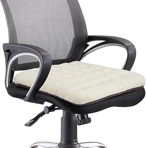 Miniatura 7 de BUYUE Good Support - Cojín para silla de oficina, jacquard de lujo con cojín de silicona antideslizante para asiento de escritorio de computadora