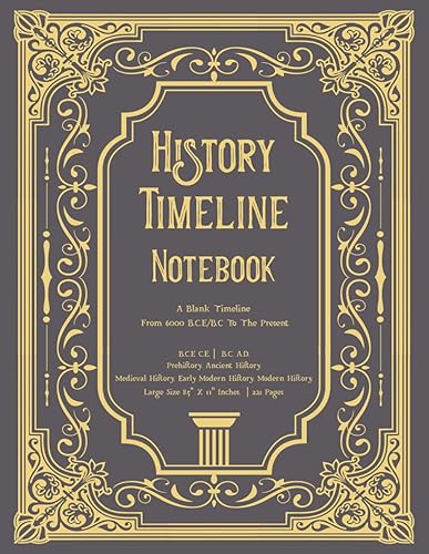 History Timeline Notebook | A Book Of Centuries Blank To Create Your Own Unique Record Of History Perfect For School Or Homeschool | Elegant Cover ... Of World History From 6000 BCE To The Present