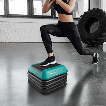 Philosophy Gym Aerobic Exercise Adjustable High Step Platform with 4 Risers Green