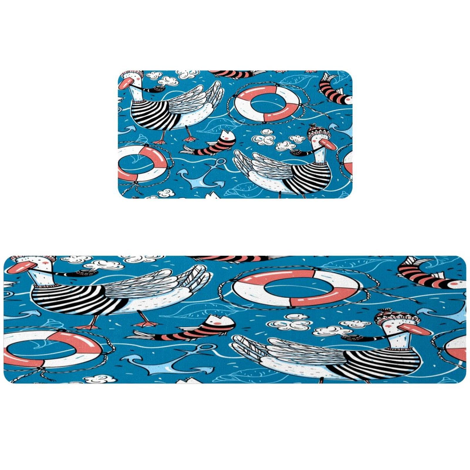 Alfombrillas de cocina de ancla marinera antideslizantes de VAPOKF