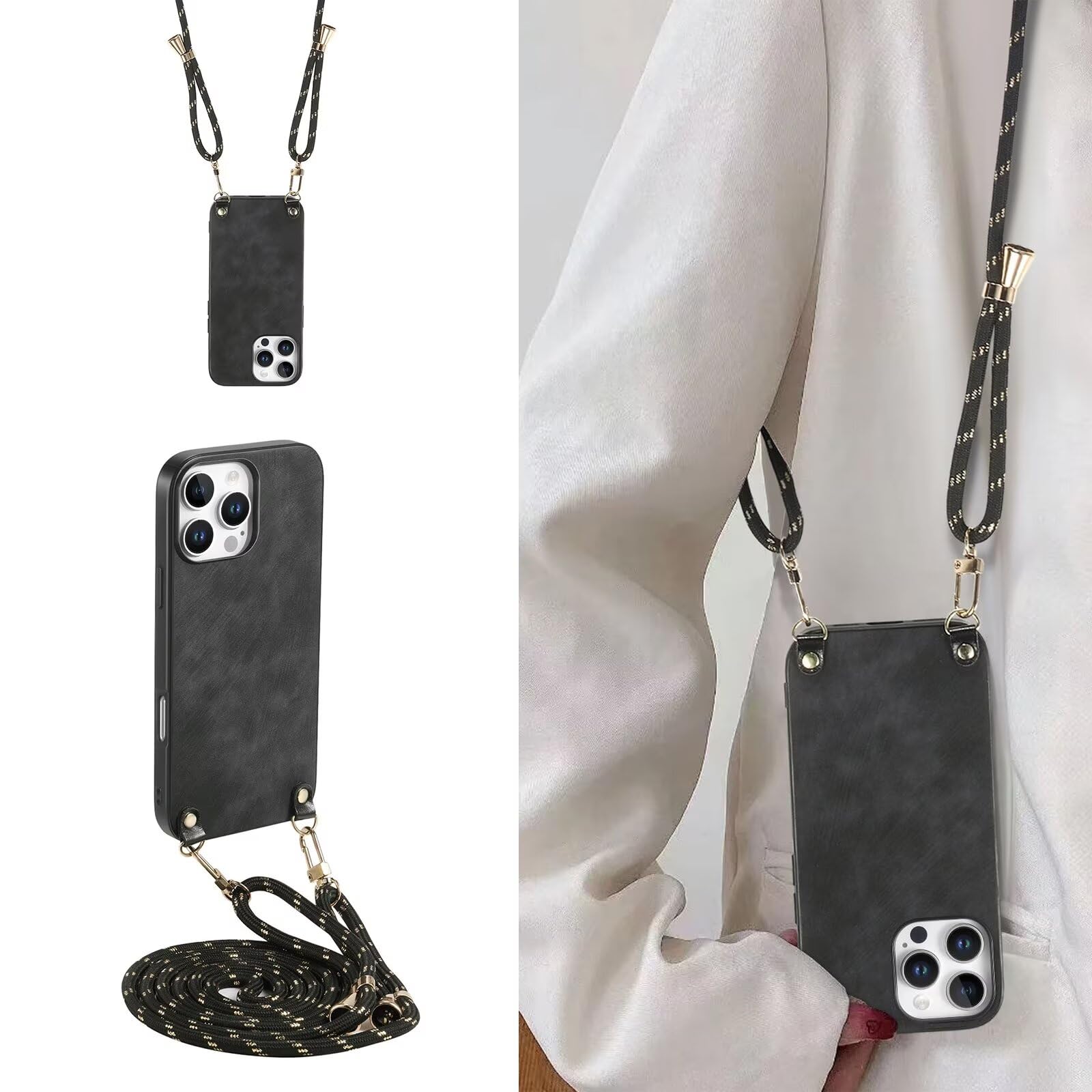 Yanjieer ESONG Crossbody Case For Google Pixel 7 Pro,Cute Heart Plating Pattern Phone Cover Mit Lanyard Strap,Ultra-Slim Soft Silicone TPU Bumper - View #7