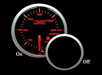 Boost Gauge 60 PSI Turbo Car Automotive Prosport Performance Premium 52mm 2-1/16 Electrical Amber White Warning Peak Recall Digital Meter Sender Kit