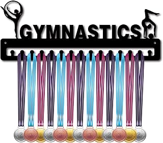 CREATCABIN Gymnastics Medal Holder Display Sports Medal Hanger Display Awards Metal Holder Rack Frame Wall Mounted for Athletes Medalist Running Home Badge Storage Medalist Hanging Over 15 Medals
