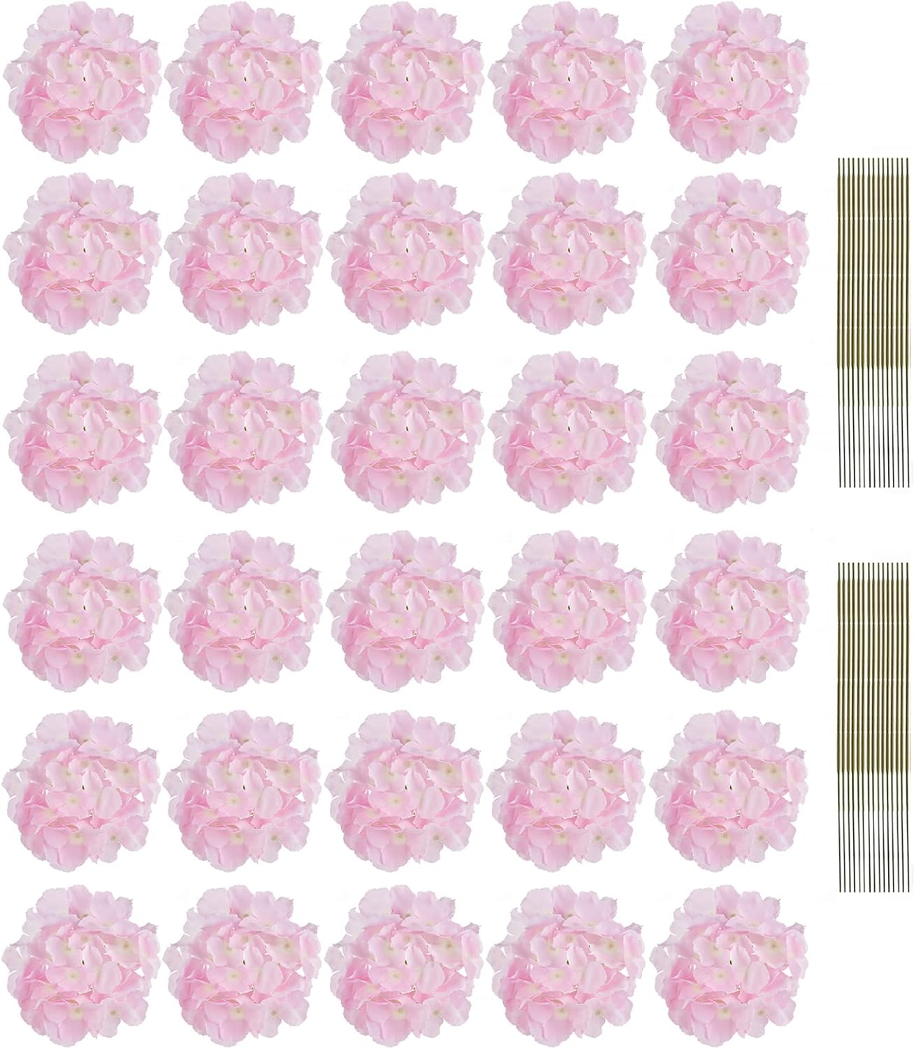 BLOSMON Pink Silk Hydragena Flowers Artificial 30pcs