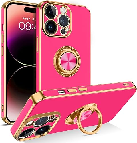 Miniatura 1 de BENTOBEN Funda para iPhone 14 Pro Max, delgada, ligera, soporte de anillo de 360, soporte de soporte para automóvil, a prueba de golpes, para