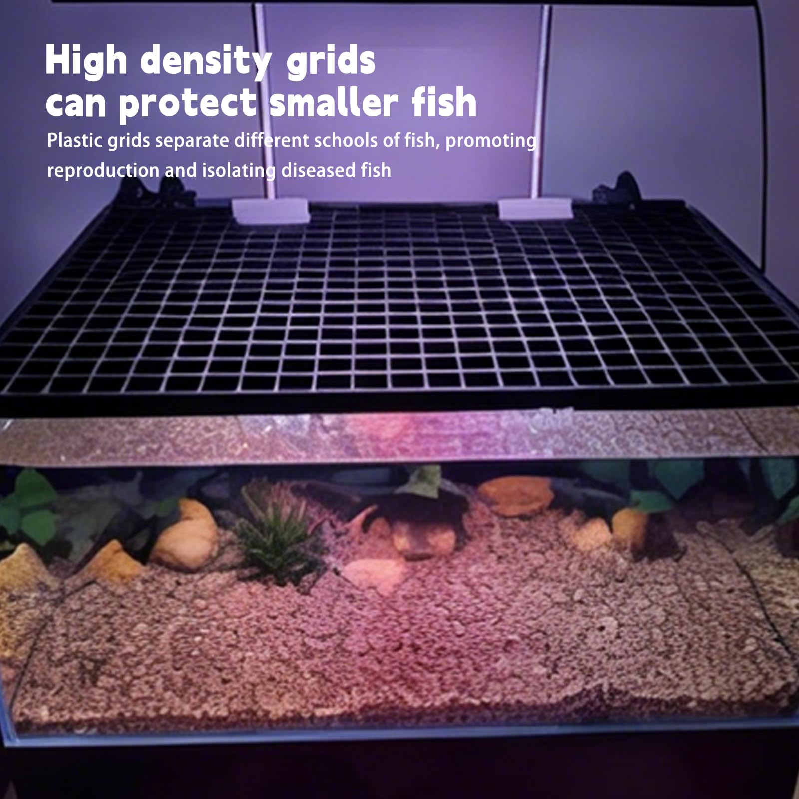 BORDEAG Divisori per Acquario,10 Pezzi 30 * 30CM Griglia per Acquario in Plastica con 20 Staffe E 50 Fascette,Griglia Divisoria per Acquario,Separatore per Acquario per Filtrazione E Protezione