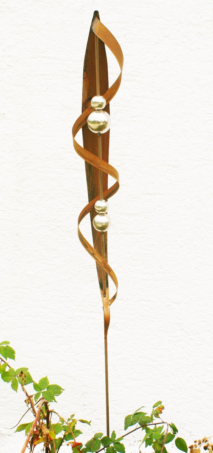 Garten-Deko Roststab "Romy" – 170 Cm Hoher Edelrost-Stab Mit 4 Edelstahlkugeln