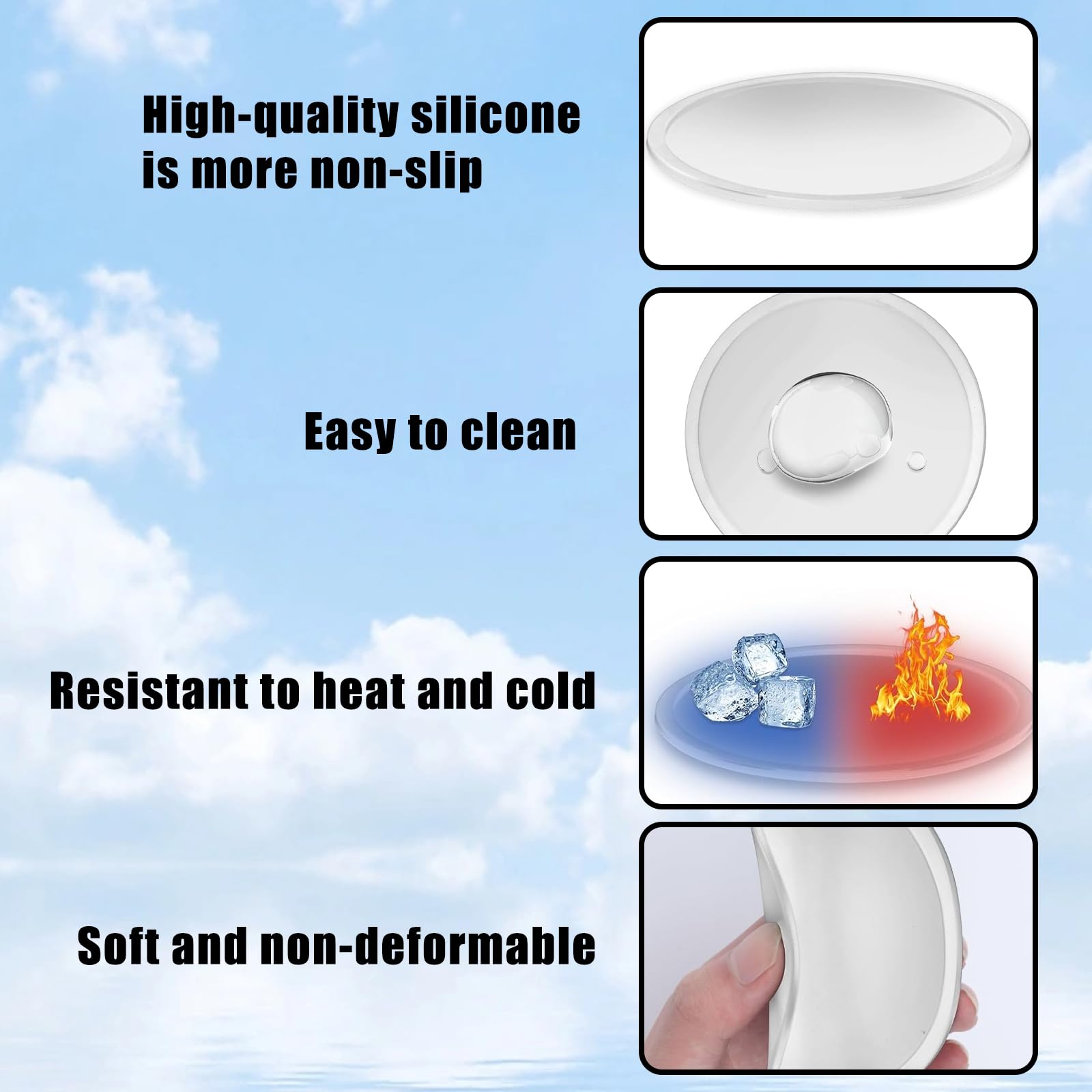 Dessous Verres Silicone Antidérapant Lot 10 Multifonction KOBOKO - Lot De 10 - Antidérapants - Design Rainuré Sous-verres Silicone